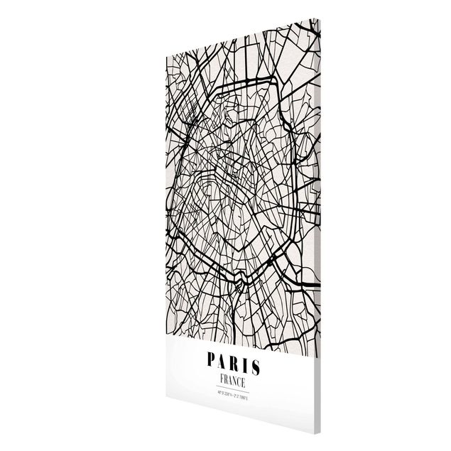 Magnettafel mit Motiv Stadtplan Paris - Klassik