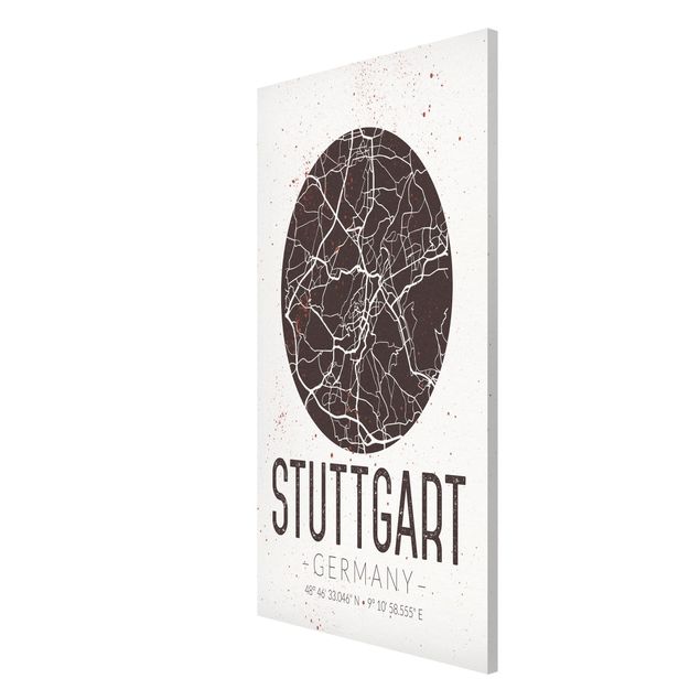 Magnettafel Motiv Stadtplan Stuttgart - Retro