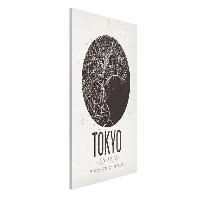 Weltkarte Magnettafel Stadtplan Tokyo - Retro