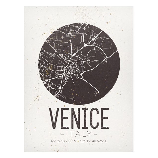 Wandbilder Stadtplan Venice - Retro