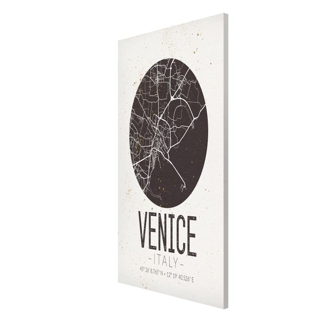 Magnettafel Motiv Stadtplan Venice - Retro