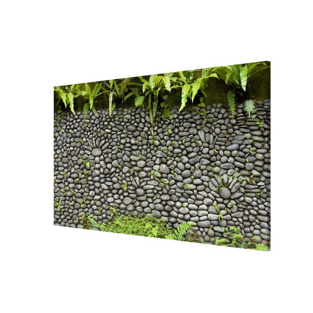 Magnettafel - Steinwand mit Pflanzen - Memoboard Quer