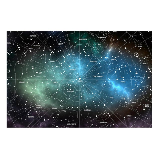 Magnettafel - Sternbilder Karte Galaxienebel - Memoboard Querformat