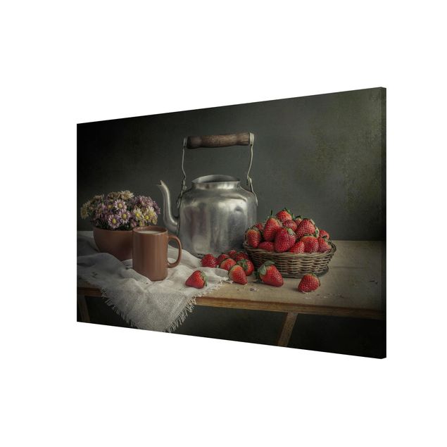 Magnettafel Design Stillleben mit Erdbeeren