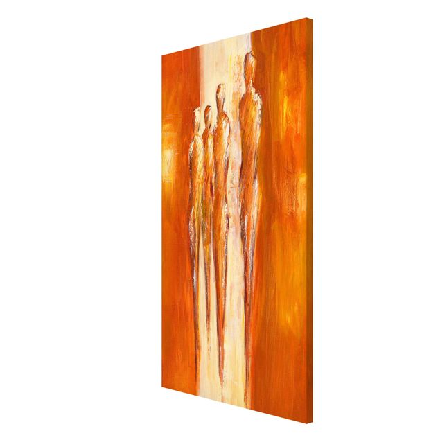 Magnettafel mit Motiv Petra Schüßler - Vier Figuren in Orange 02