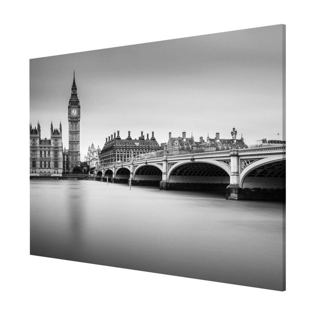 Magnettafel Design Westminster Brücke und Big Ben
