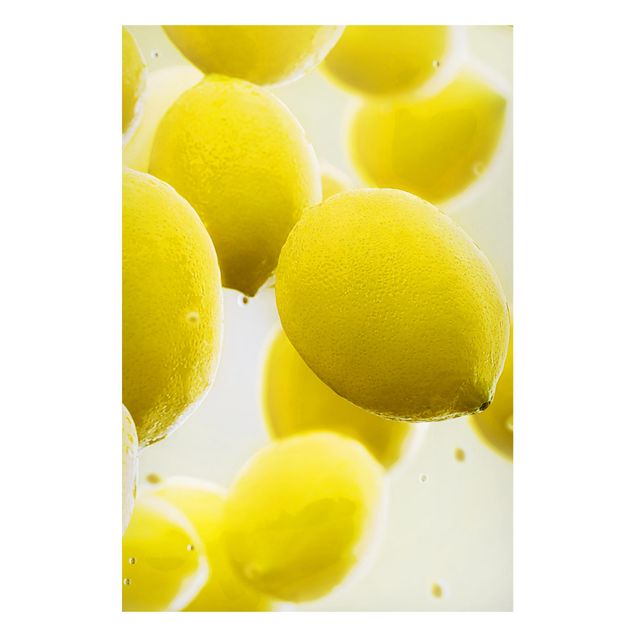 Magnettafel Design Zitronen im Wasser