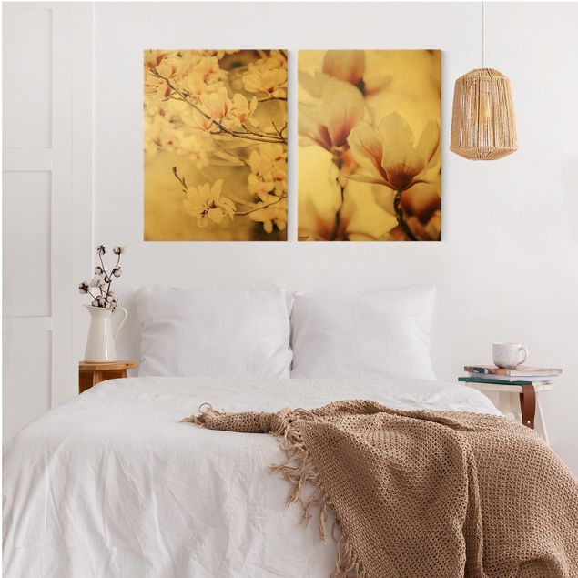 Wandbilder Magnolienblüten Set