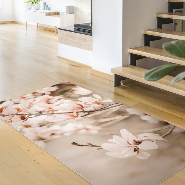 Moderne Teppiche Magnolienzweige im Vintagestil