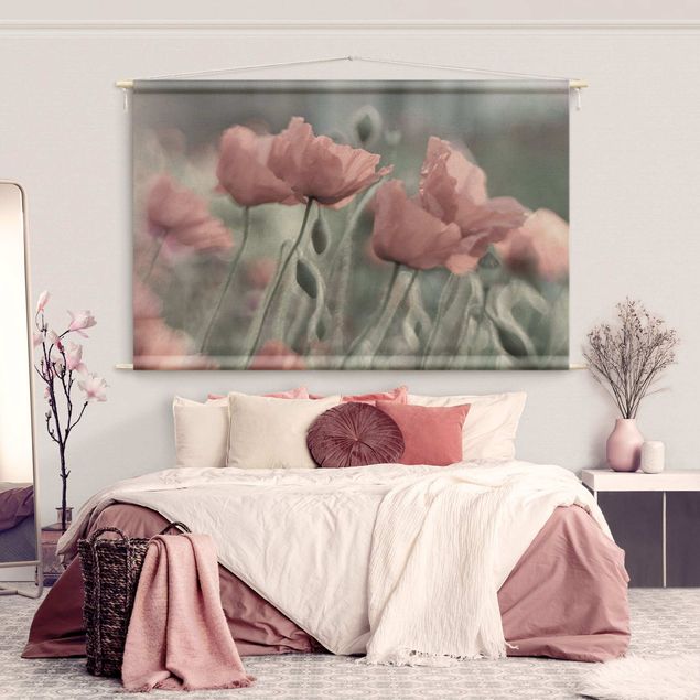 Wandbehang Tuch Malerische Mohnblumen
