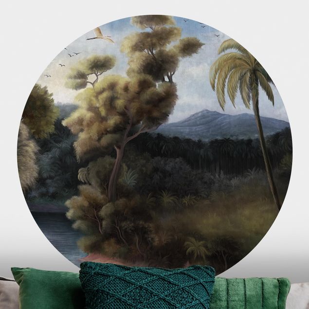 Design Tapeten Malerischer Vintage Dschungel