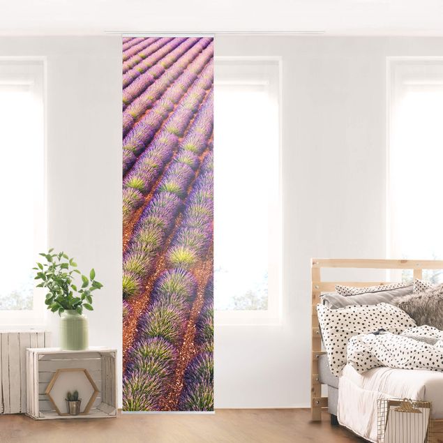 Schiebevorhang Blumen Malerisches Lavendelfeld