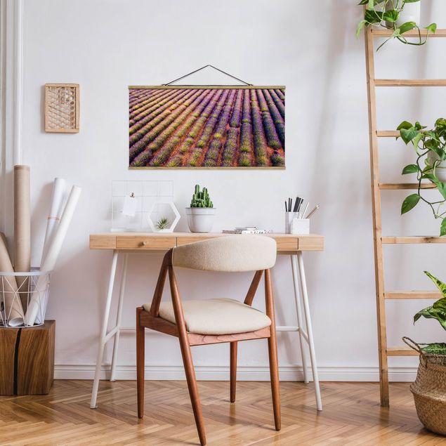 Stoffbilder mit Posterleisten Malerisches Lavendelfeld