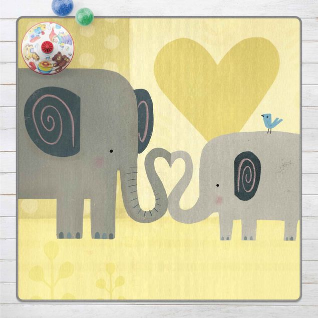 Kinderteppich Mama und ich - Elefanten