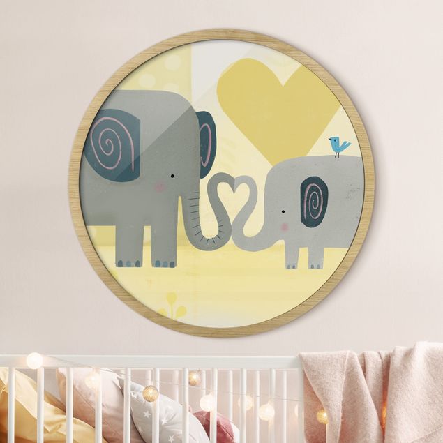 Moderne Bilder mit Rahmen Mama und ich - Elefanten