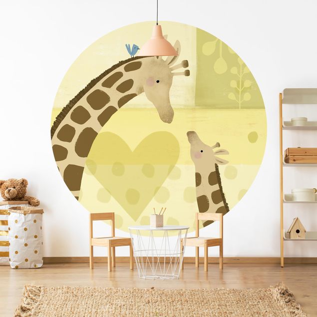 Tapeten Wohnzimmer modern Mama und ich - Giraffen
