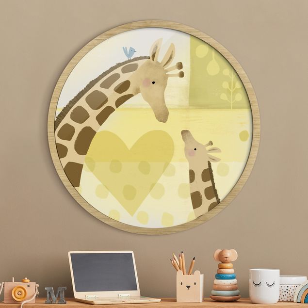 Moderne Bilder mit Rahmen Mama und ich - Giraffen