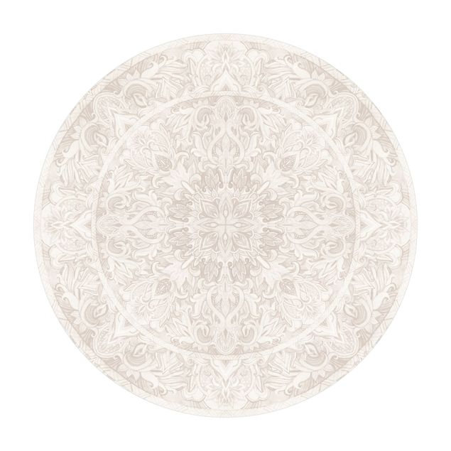 Vinyl-Bodenmatten Mandala Aquarell Ornament beige