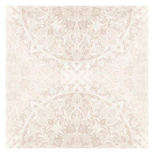 Fototapete - Mandala Aquarell Ornament Muster beige