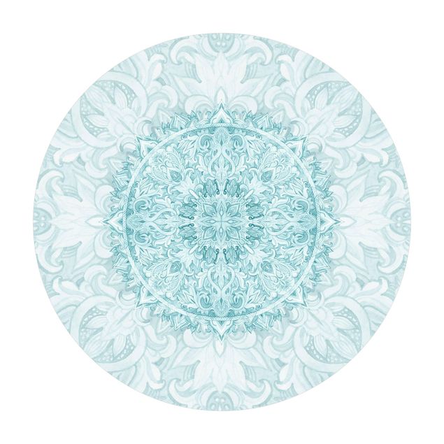 Vinyl-Matten Mandala Aquarell Ornament türkis