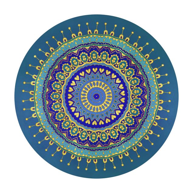 Vinyl-Teppich Mandala Blau Gold