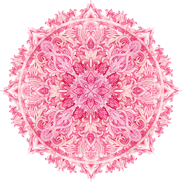 Wandtattoo - Mandala handgemalt aquarell pink