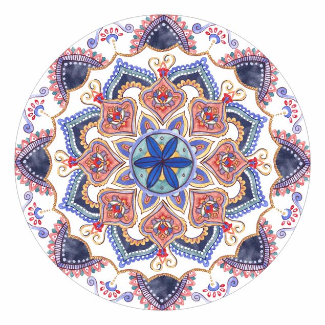 Runde Tapete selbstklebend - Mandala Meditation Mantra