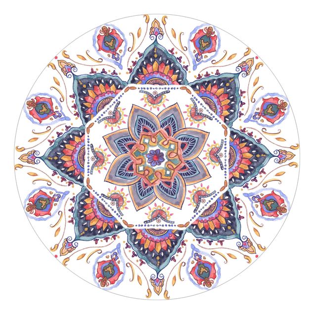 Runde Tapete selbstklebend - Mandala Meditation