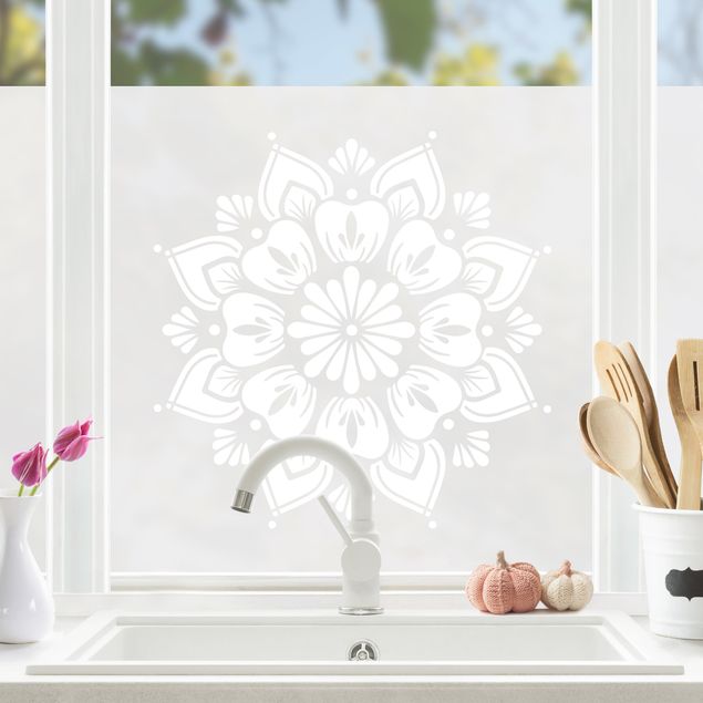 Fensterfolie Milchglas Mandalablüte II