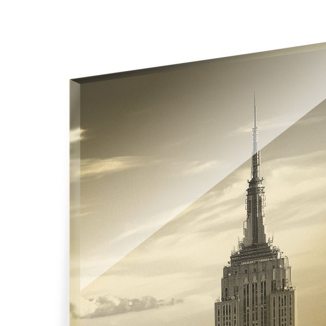 Glasbild - Manhattan Skyline - Panorama Hoch