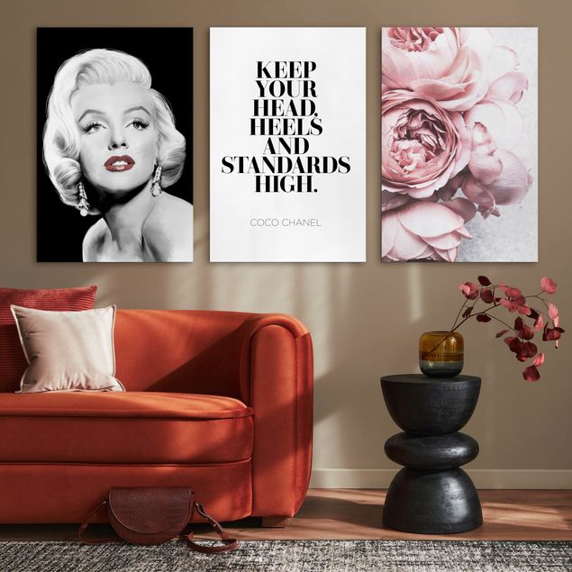 Rosen Bilder auf Leinwand Marilyn mit Pfingstrosen