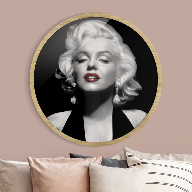 Runde Bilder Marilyn mit roten Lippen