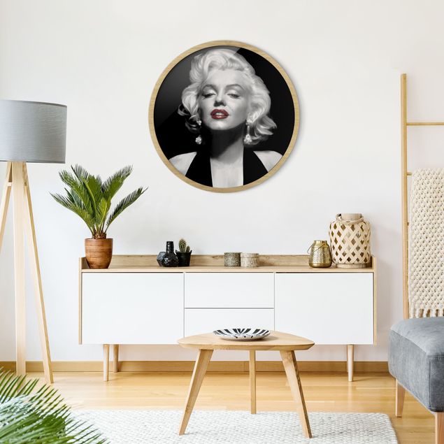 Moderne Bilder mit Rahmen Marilyn mit roten Lippen
