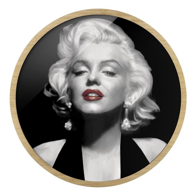 Bilder mit Rahmen Marilyn mit roten Lippen