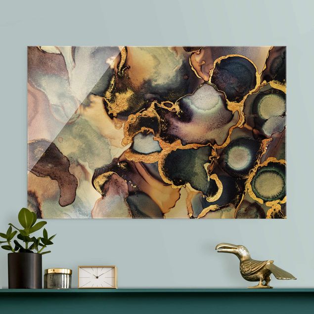 Fredriksson Poster Marmor Aquarell mit Gold