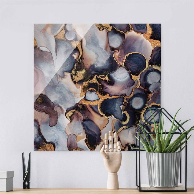Elisabeth Fredriksson Poster Marmor Aquarell mit Gold