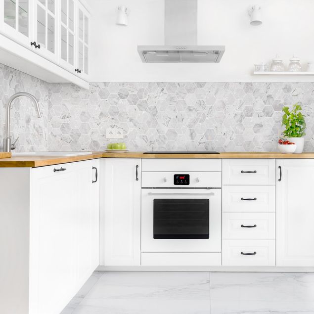 Marmor Design Küchenrückwand selbstklebend Wandtattoo für Fliesenspiegel 