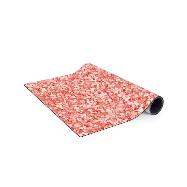 Teppich abstrakt Marmoroptik mit Rosa Konfetti