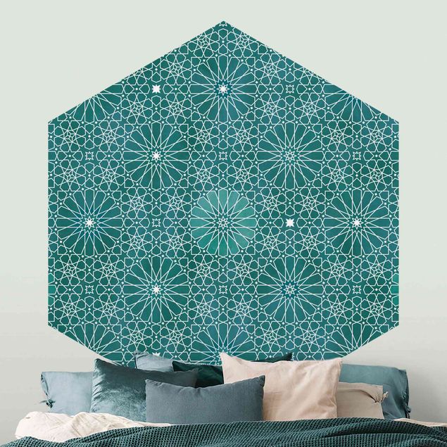 Tapete geometrische Muster Marokkanisches Blumen Muster