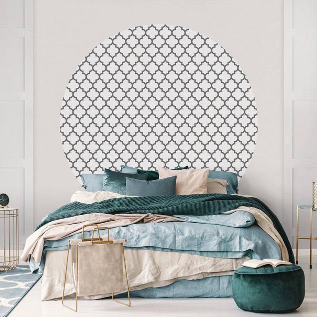 Tapete Ornament Marokkanisches Muster mit Ornamenten Grau