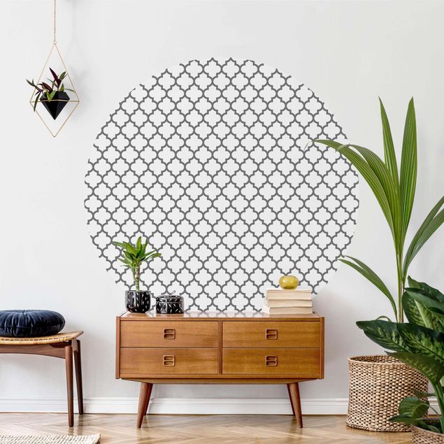 Fototapete orientalisch Marokkanisches Muster mit Ornamenten Grau
