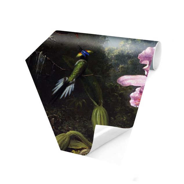 Design Tapeten Martin Johnson Heade - Stillleben mit Orchidee und zwei Kolibris