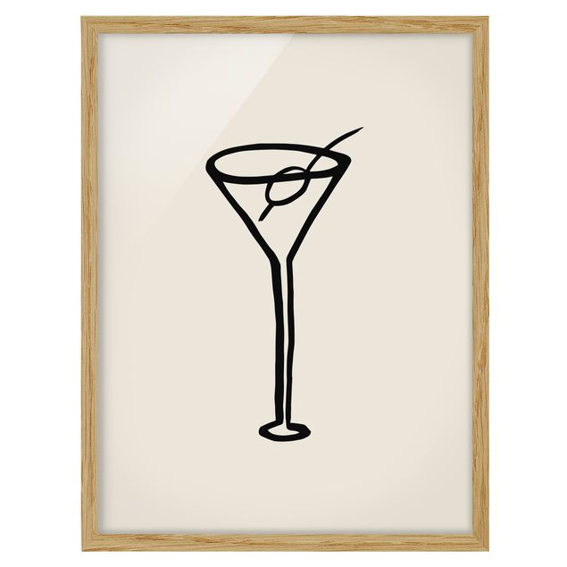 Bild mit Rahmen - Martini mit Olive