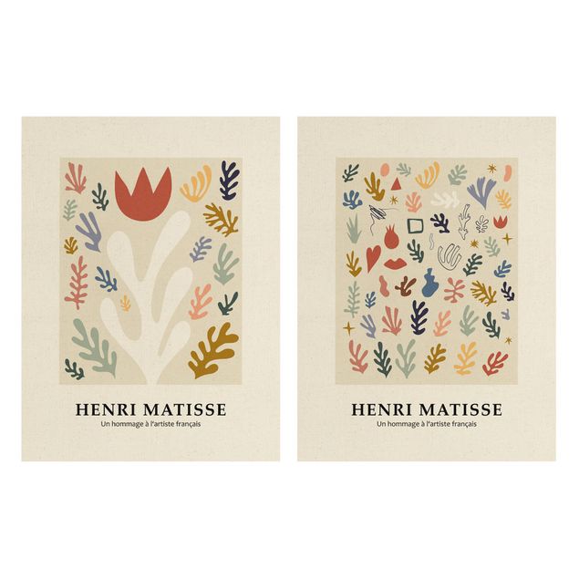 2-teiliges Leinwandbild - Matisse Hommage - Pflanzenpracht