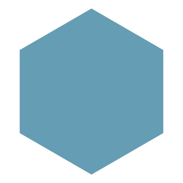 Hexagon Mustertapete selbstklebend - Meerblau