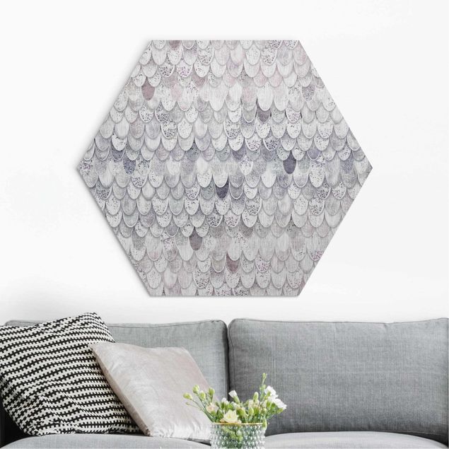 Hexagon Bild Alu-Dibond - Meerjungfrauen Magie