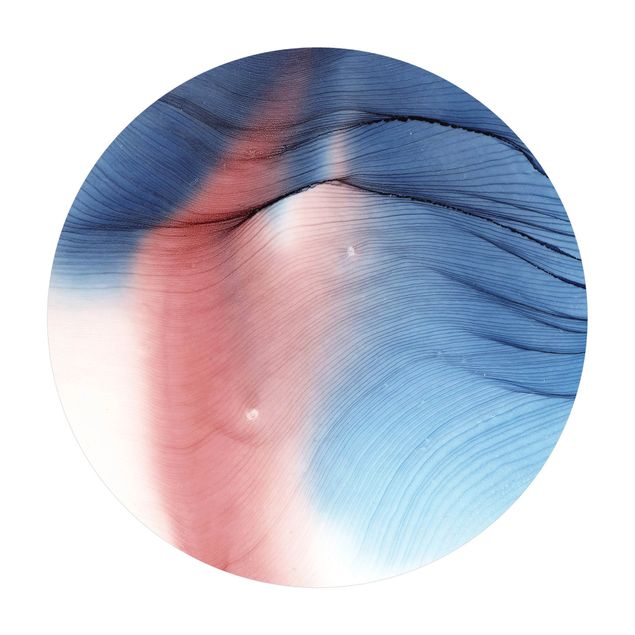 Vinyl-Teppich Melierter Farbtanz in Blau mit Rot