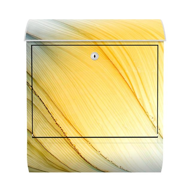 Design Briefkasten Melierter Farbtanz in Honig