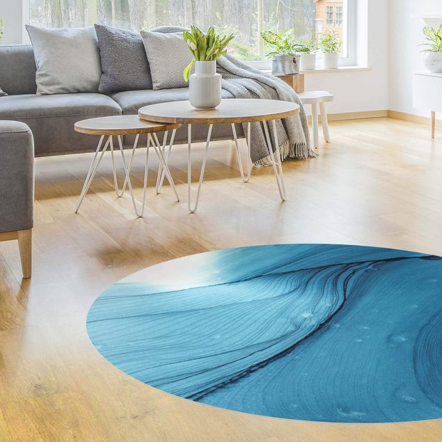 Teppich abstrakt Meliertes Blau