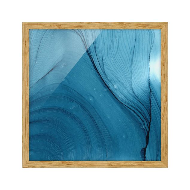 Bilder mit Rahmen Meliertes Blau